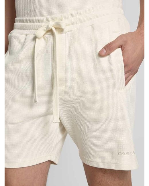 Gabba Regular Fit Sweatshorts mit Strukturmuster Modell 'Tim' in Natural für Herren
