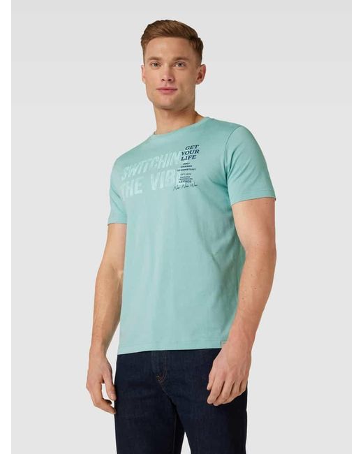 Lerros T-Shirt mit Statement-Print in Green für Herren
