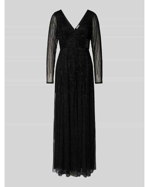 LACE & BEADS Black Abendkleid Mit Zierperlenbesatz