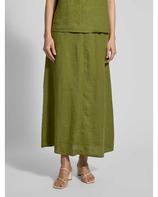 Emily Van Den Bergh Green Leinenrock Mit Tunnelzug