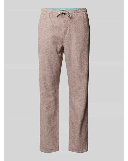 Tom Tailor Regular Fit Leinenhose Mit Elastischem Bund in Natural für Herren