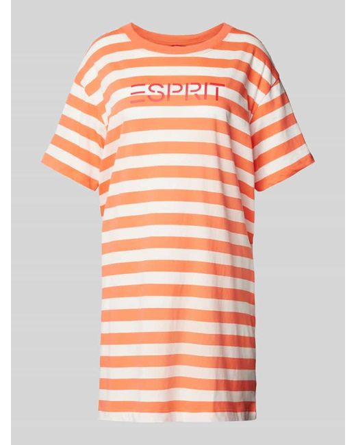 Esprit Orange Nachthemd mit Logo-Print Modell 'MIA'