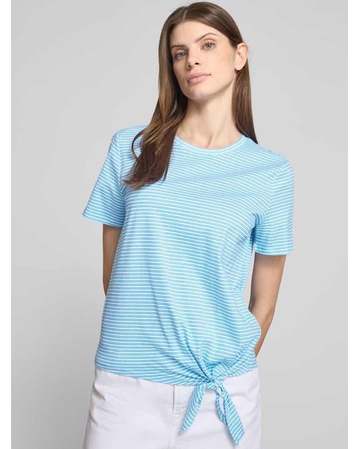 Tom Tailor Blue Regular Fit T-Shirt Mit Knoten Detail