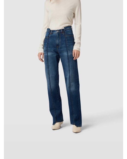 Victoria Beckham Blue Jeans mit Knopf- und Reißverschluss