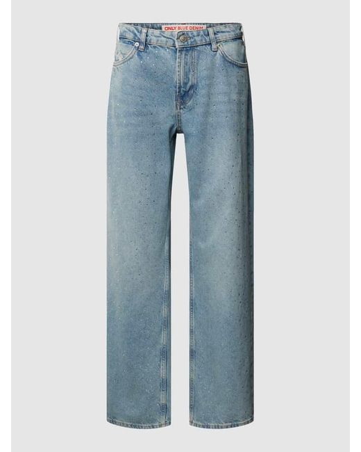 ONLY Wide Fit Jeans mit Allover-Ziersteinbesatz Modell 'COBAIN' in Blue für Herren