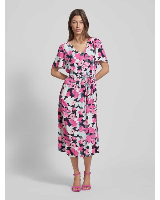 Tom Tailor White Midikleid Mit Bindegürtel