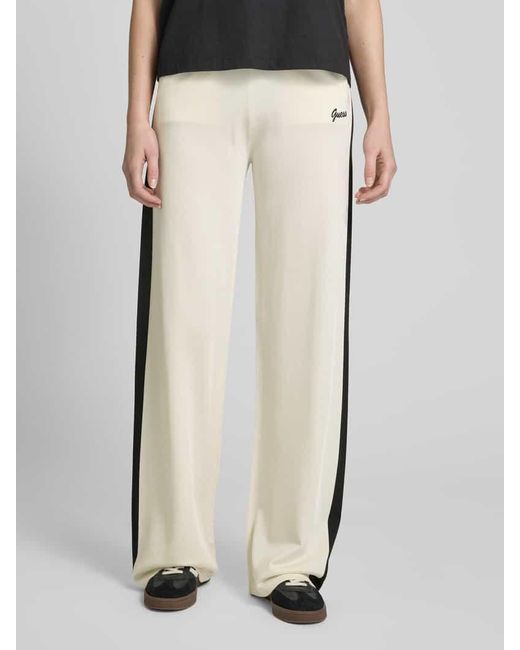 Guess Natural Wide Leg Sweatpants Mit Label-Stitching