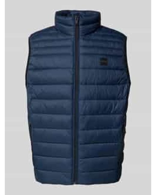 Boss Slim Fit Bodywarmer Met Ritszakken, Model 'Odeno2' in het Blue voor heren