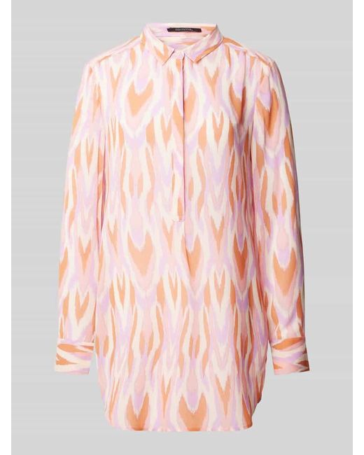 Comma, Pink Bluse mit Allover-Print