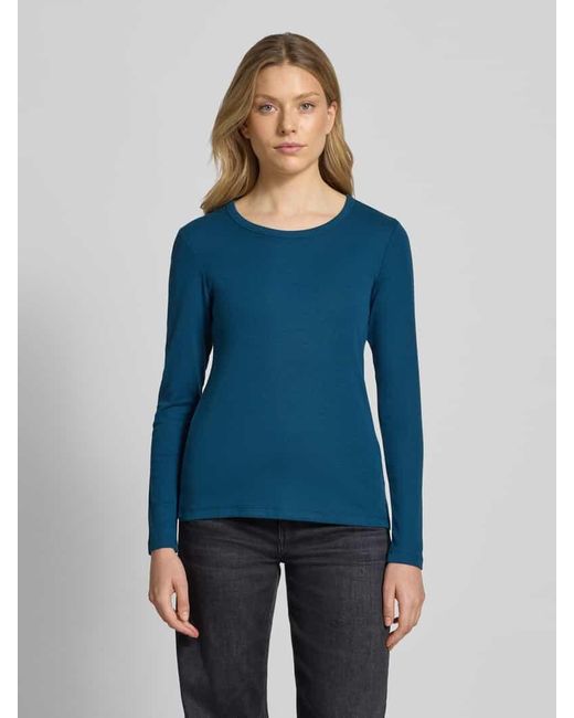 Tom Tailor Blue Regular Fit Langarmshirt aus Baumwoll-Mix