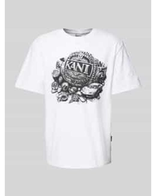Karlkani T-Shirt Met Labelprint in het White voor heren