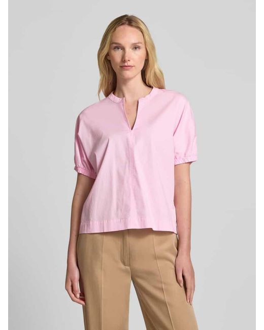 Emily Van Den Bergh Pink Blusenshirt mit elastischen Ärmelabschlüssen