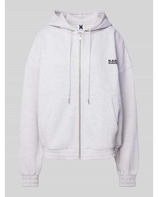 Karo Kauer White Oversized Sweatjacke mit Label-Stitching