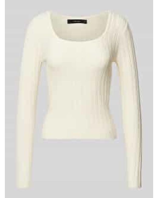 Vero Moda Slim Fit Gebreide Pullover Met Viscose in het Natural