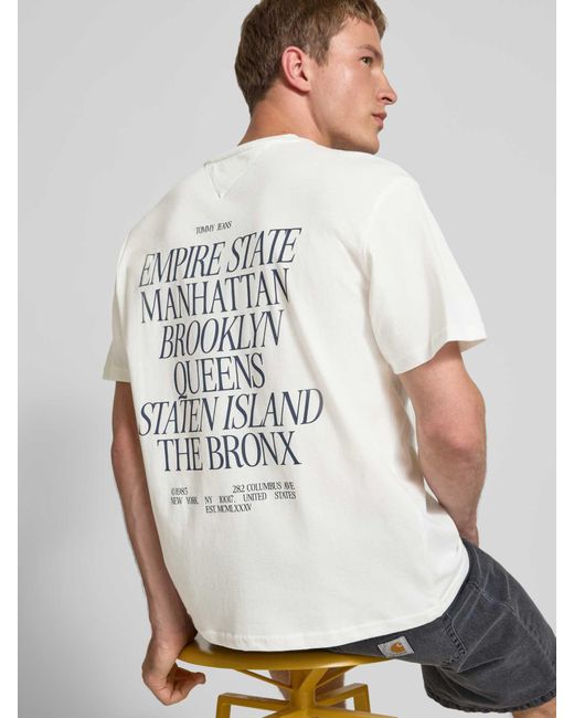 Tommy Hilfiger Regular Fit T-Shirt Van Puur Katoen in het Gray voor heren