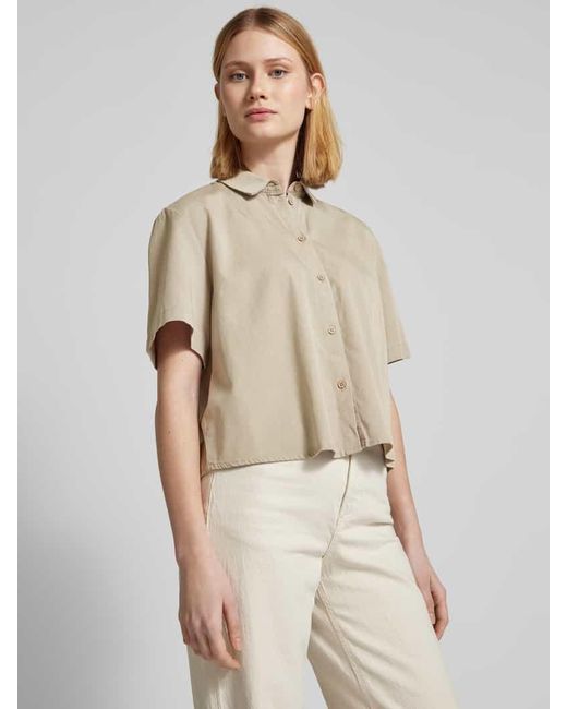 Jake*s Natural Regular Fit Bluse mit durchgehender Knopfleiste