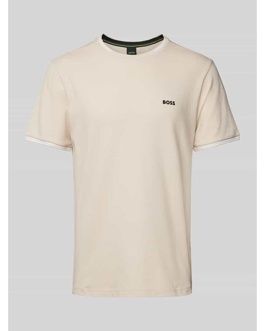 Boss T-Shirt Mit Label-Print Modell 'Taul' in Natural für Herren