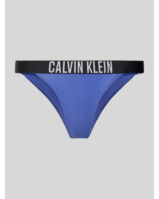 Calvin Klein Bikinibroekje Met Elastische Band Met Logo, Model 'Brazilian' in het Blue