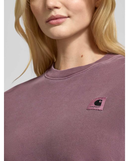 Carhartt Oversized Sweatshirt Met Ribboorden, Model 'Nelson' in het Purple