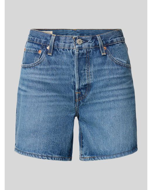 Levi's Korte Jeans Met Steekzakken, Model '501 Rolled Short' in het Blue
