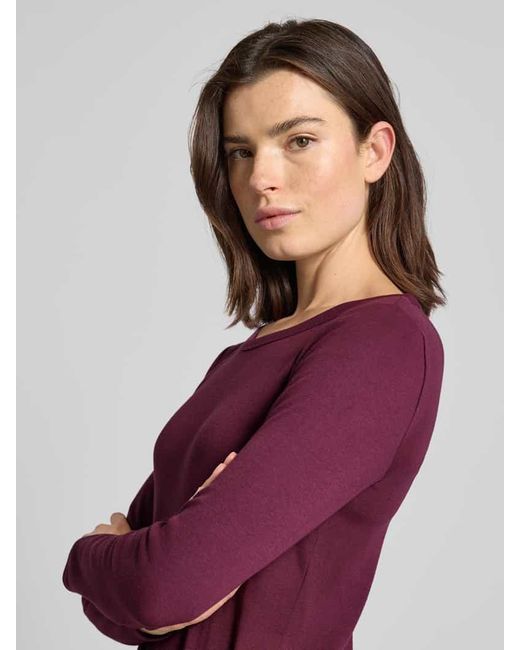 Tom Tailor Purple Regular Fit Langarmshirt aus Baumwoll-Mix