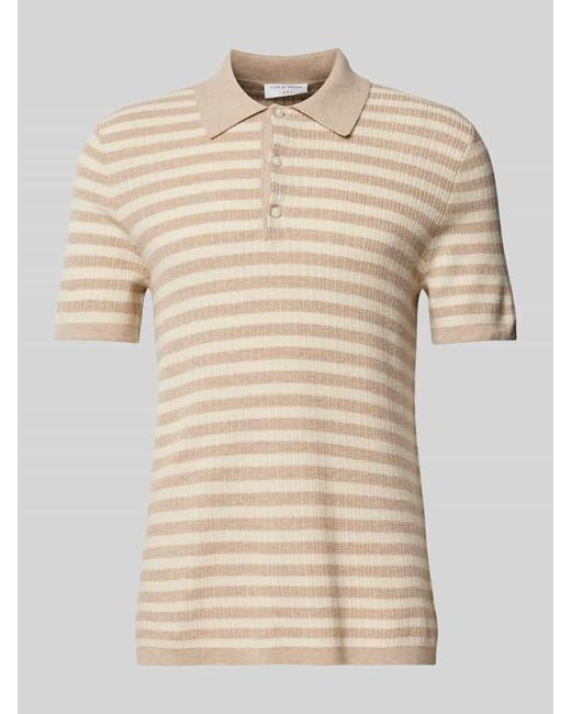 Tiger Of Sweden Regular Fit Poloshirt Mit Strukturmuster Modell 'Erros' in Natural für Herren