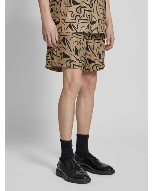 Only & Sons Regular Fit Shorts mit Strukturmuster Modell 'TEL' in Natural für Herren
