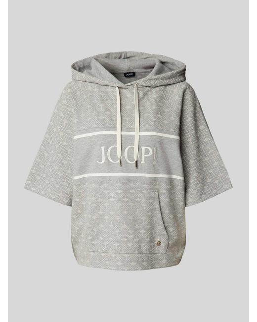 Joop! Hoodie Met Labelstitching in het Gray
