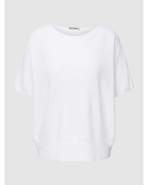 Drykorn White Strickshirt mit Rundhalsausschnitt Modell 'SOMELI'