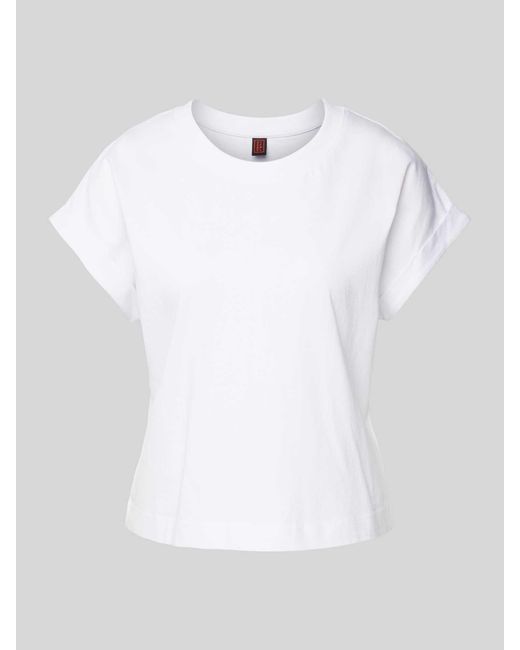 Stefanel White T-Shirt in unifarbenem Design