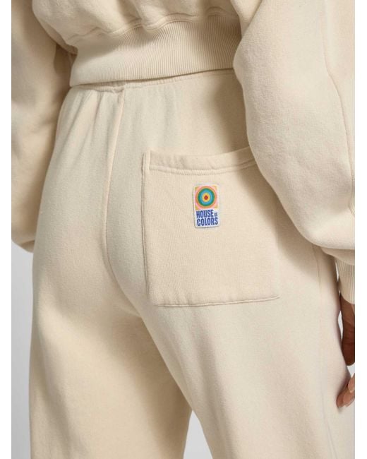 American Vintage Sweatpants Met Elastische Band, Model 'Fiky' in het Natural