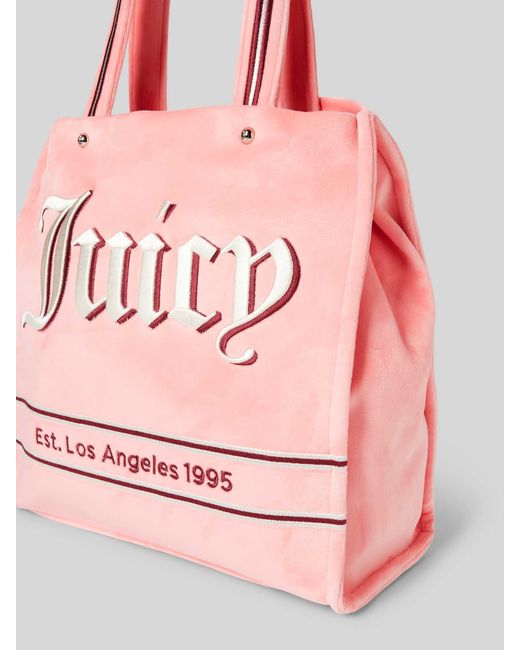 Juicy Couture Shopper Met Labelstitching in het Pink
