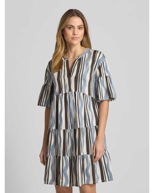 Weekend by Maxmara Blue Knielanges Kleid mit Tunikakragen Modell 'ELY'
