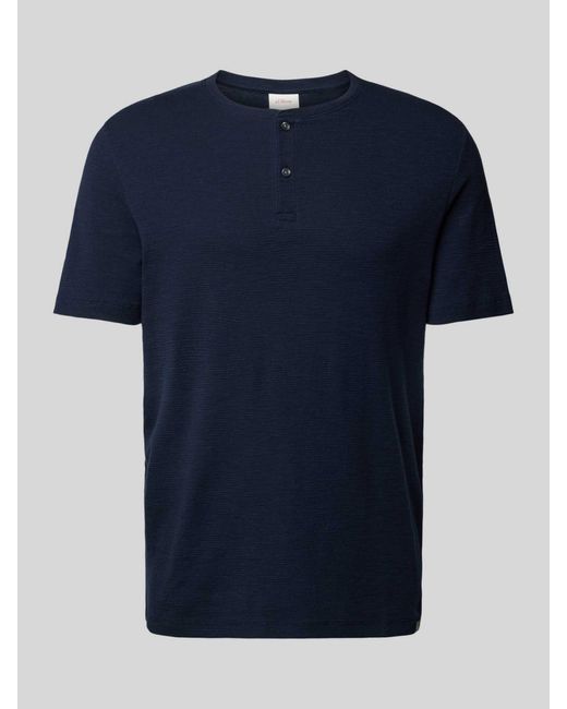 S.oliver T-Shirt mit Strukturmuster in Blue für Herren