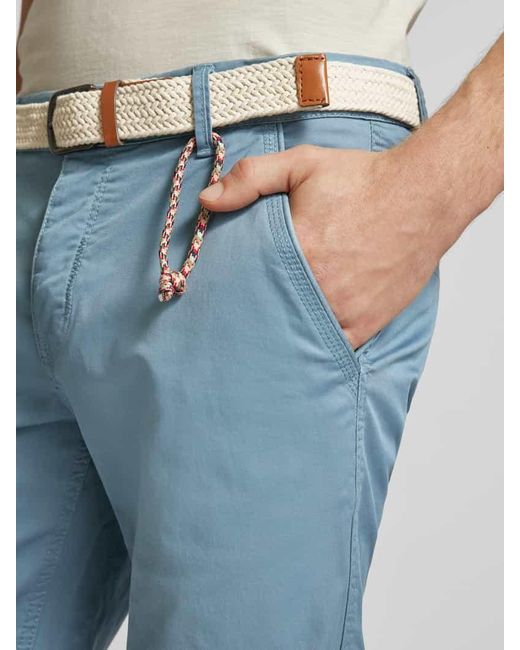 Redefined Rebel Regular Fit Shorts mit Gürtel in Flecht-Optik Modell 'MAGNUS' in Blue für Herren