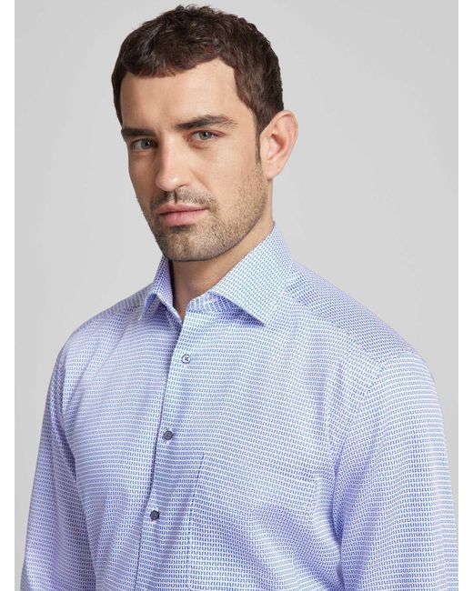 Eterna Comfort Fit Zakelijk Overhemd Met Kentkraag in het Blue voor heren