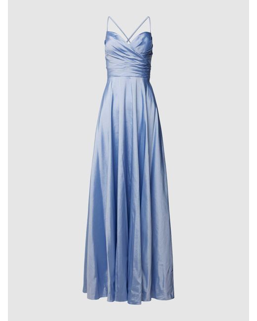 Luxuar Blue Abendkleid in unifarbenem Design