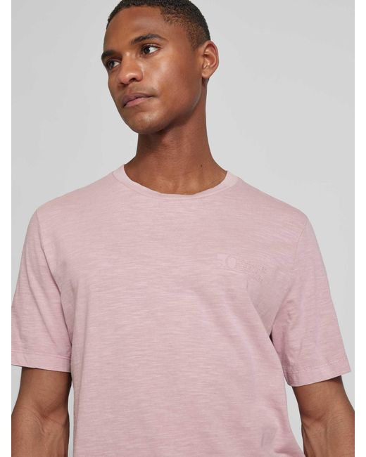 S.oliver T-Shirt mit Label-Print in Pink für Herren