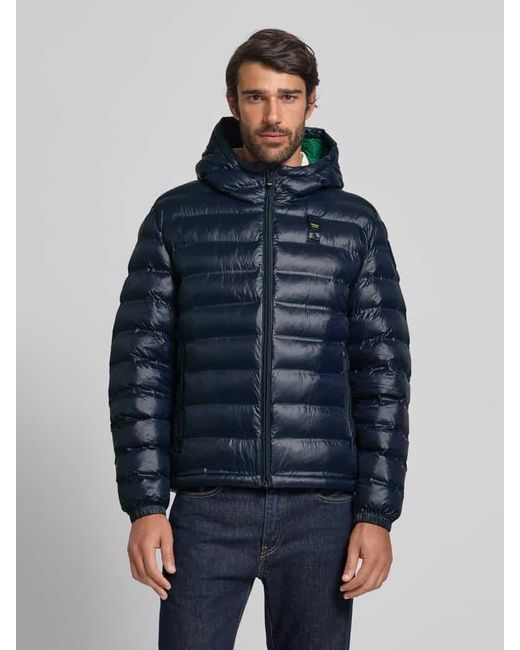 Blauer Usa Steppjacke mit Kapuze Modell 'CHARLES' in Blue für Herren