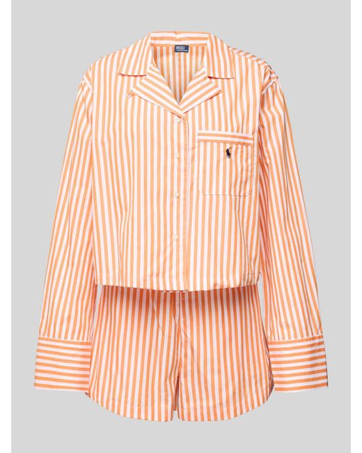 Polo Ralph Lauren Pyjama Met Logostitching En Knoopsluiting in het Pink