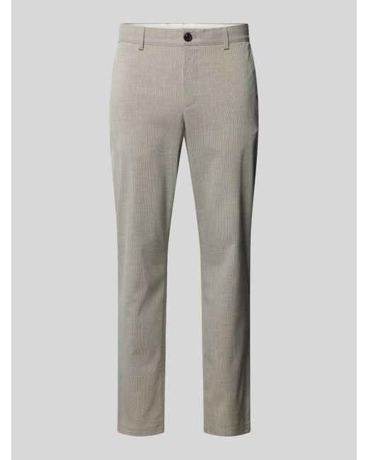SELECTED Fijn Gestructureerde Slim Fit Pantalon in het Gray voor heren