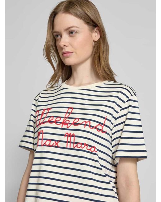 Weekend by Maxmara Gray T-Shirt mit Label-Stitching Modell 'OLGA'