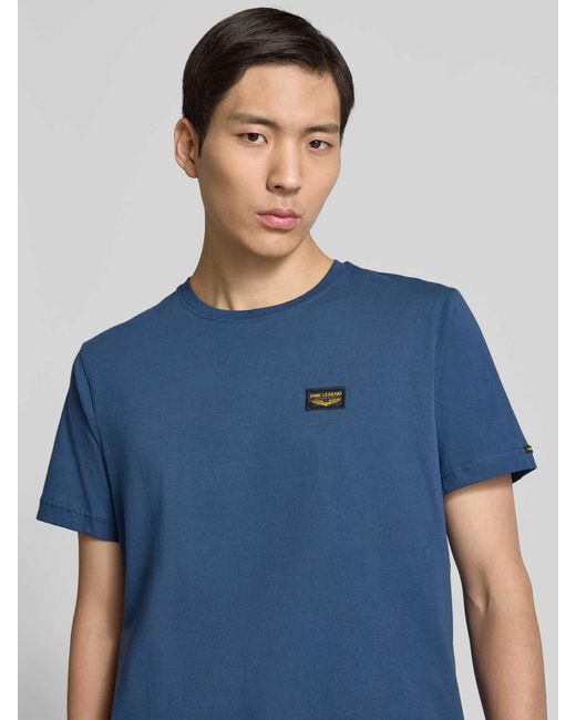 PME LEGEND T-shirt Met Labelpatch in het Blue voor heren