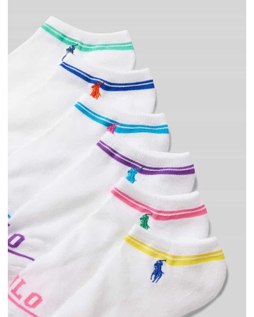 Polo Ralph Lauren Blue Sneakersocken mit Label-Stitching im 6er-Pack