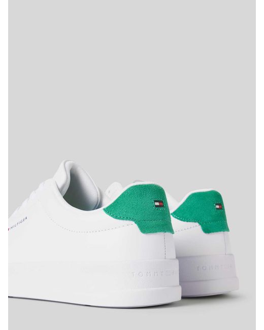 Tommy Hilfiger Sneaker aus Leder mit Label-Detail Modell 'COURT' in White für Herren