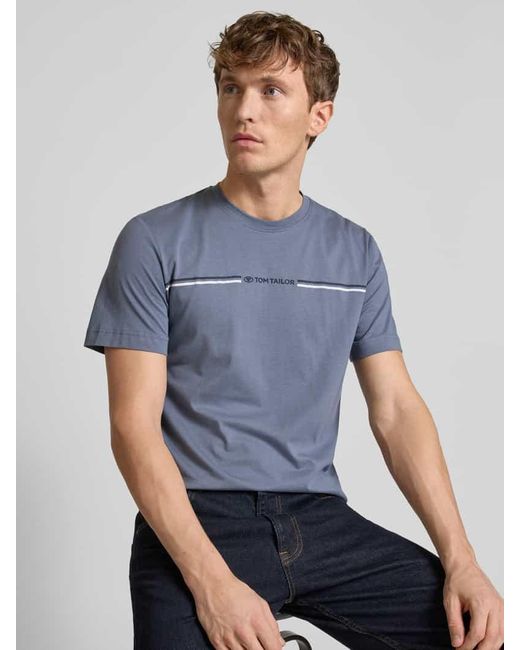 Tom Tailor Regular Fit T-Shirt Aus Reiner Baumwolle in Blue für Herren
