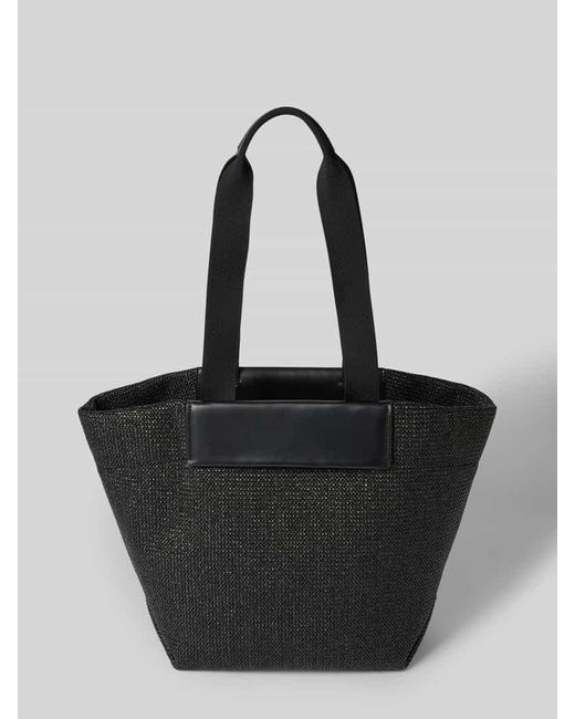 Calvin Klein Black Shopper Mit Strukturmuster Modell 'Raffia'