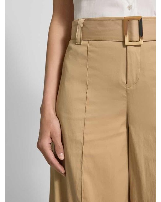 M·a·c Natural Stoffhose mit Gürtel und Eingrifftaschen Modell 'Carletta'