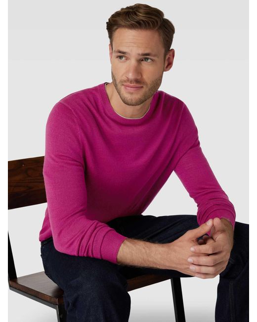 Christian Berg Men Shirt Met Lange Mouwen Van Wolmix in het Pink voor heren