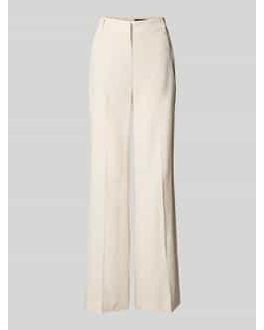 Marc Cain Wide Fit High Waist Stoffen Broek Met Persplooien in het Natural